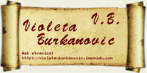 Violeta Burkanović vizit kartica